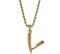 Barber Razors Pendants Iced Out Bling Cubic Zirconia Folding Salon Shaving Wet Folding Cut Throat Knife Chain