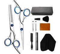 Barber Scissors Professional Hair Cutting Scissors Set 10 PCS Hair Cutting Scissors Thinning Shears Hair Razor Comb Clips Cape Hairdressing Scissors Kit Barber Set Hair Cutting Shears Set