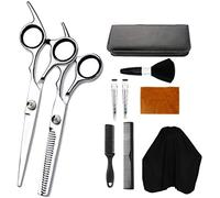 Barber Scissors Professional Hair Cutting Scissors Set 10 PCS Hair Cutting Scissors Thinning Shears Hair Razor Comb Clips Cape Hairdressing Scissors Kit Barber Set Hair Cutting Shears Set