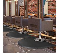 Barber Shop Chair Mat Anti-Fatigue Floor Mat 5′x3′ Salon Floor Mat - Black Semi Circle Salon Mat - 1/2" Thick Office Comfort Floor Mat