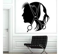 Barber Shop Glass Door Decor Vinyl Wall Decal Hairdresser Stylist Hair Salon Unisex Wall Stickers Mural 57X62 cm
