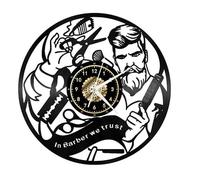 Barber Shop Hairdresser Vinyl Record Wall Clock Hair Salon Modern Art Gift 006