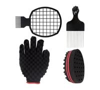 Barber Shop Men Hair Braider Twist Sponge Gloves African Hair Styling Fork | Comb Hair Curls Foam For Salon Hairdressing Tools(F-4pcs)