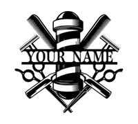 Barber Shop Metal Wall Art, Woman Face Beauty Center Metal Wall Decor,Custom Barber Shop Sign, Personalized Hair Dresser Metal Sign, Hair Salon Sign, Hair Stylist Sign (Barber A)