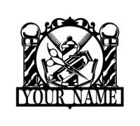 Barber Shop Metal Wall Art, Woman Face Beauty Center Metal Wall Decor,Custom Barber Shop Sign, Personalized Hair Dresser Metal Sign, Hair Salon Sign, Hair Stylist Sign (Barber I)