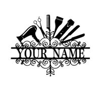 Barber Shop Metal Wall Art, Woman Face Beauty Center Metal Wall Decor,Custom Barber Shop Sign, Personalized Hair Dresser Metal Sign, Hair Salon Sign, Hair Stylist Sign (Barber C)