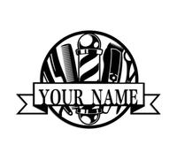 Barber Shop Metal Wall Art, Woman Face Beauty Center Metal Wall Decor,Custom Barber Shop Sign, Personalized Hair Dresser Metal Sign, Hair Salon Sign, Hair Stylist Sign (Barber K)