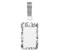 Barber Shop Monochrome Style Card Badge Holder - Durable Abs Material, Double-Sided Full Print, Lanyard Included, Ideal for Work & Events