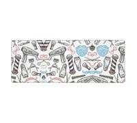 Barber Shop Monochrome Style Extra Large Desk Pad,Non-Slip Rubber Base Mat, for Keyboard, Mouse and Desk Protection