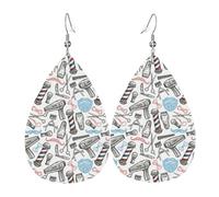 Barber Shop Monochrome Style Print Drop Earrings, Costume Accessories Dangle Earrings For Women Holiday Present