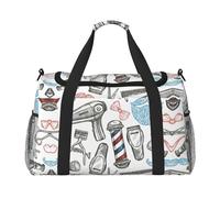 Barber Shop Monochrome Style Print Duffel Bag for Travel Weekender Overnight Carry On Bag Women Men Gym Luggage Bag Carry on