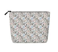Barber Shop Monochrome Style Print Lightweight Portable Makeup Bag Women Large-Capacity Cosmetic Pouch Toiletry Travel