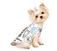 Barber Shop Monochrome Style Print Pet Sleeveless Tank Top for Dogs Cats Apparel Stretchy Soft Fashion Vest Gear Wear