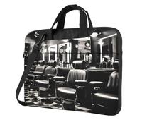 Barber Shop Monochrome Style Print Stylish And Protective Laptop Bag Lightweight And Versatile For Work Travel