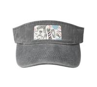 Barber Shop Monochrome Style Print Washed Unique Cap Vintage Hat Adjustable Buckle Classic Fashion Casual Sport Caps Gray