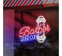 Barber Shop Neon Sign Barber Shop Open LED Neon Lights for Hair Salon Decor Dimmable Usb Light Up Signs for Barber Studio Business Store Welcome Sign Hairdresser Gift