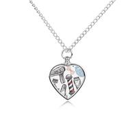 Barber Shop Tools Custom Urn Necklace for Ashes Heart Keepsake Pendant Jewelry Memorial Cremation