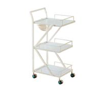 Barber Shop Trolley,Three-Tier Beauty Trolley,Steel Tool Storage Rack,for Barber Shops Living Room Hotels(Color 1)