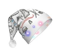 Barber Shop Unisex Adult LED Monochrome Style Christmas Hat for New Year Holiday Party