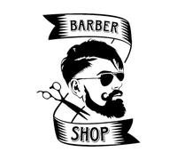 Barber Shop Vinyl Wall Decal Hair Salon Shop Man's Style Scissors Wall StickersBarber Shop Removabel-L-52x67cm-Black