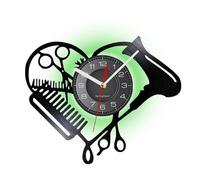 Barber Shop Wall Clock - Silent Salon Wall Art Clock, Personalized Hairdresser Wall Clock | Scissors And Comb Pattern Wall Decor For Hair Stylists And Unique Decoration For Barbershops, Salons