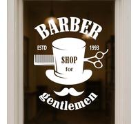 Barber Shop Window Decal - Vintage Style Sticker for Gentlemen’s Hair Salon or Barbershop Front