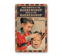Barber Sign Barbershop Wall Poster Vintage Barber Shop Metal Tin Signs Barber Shop Wall Decor Barber Haircut Posters For Men What Happens At The Barbershop Stays At The Barbershop Sign 12x8 Inch