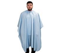 Barber Strong The Barber Cape Haircut Cover for Men, Hair Repelling and Static-Reducing Material, Flexible Elastic Neckband, Water Resistant Fabric, Oversized for Complete Coverage - Arctic Blue