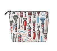 Barber Supplies Pattern Print Lightweight Makeup Bag Women Daily Travel Weekend Getaways Toiletry Cosmetic Pouch