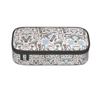 Barber Supplies Pattern print unisex pencil pouch, versatile stationery storage bag for office, travel or makeup