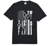 Barber Tools American Flag Scissors Comb Graphic Comfort Colors Adult Heavyweight T-Shirt