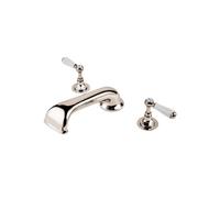 Barber Wilsons 3 Hole Deck Mounted Bath Filler Tap Set - R3480 Finish: Weathered Bronze, Shield Under Tap Head: With Shield - 1900s, Tap Head Style: C
