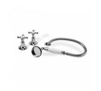 Barber Wilsons Basin Mixer With Retractable Hairdressers Hand Shower - 6008 Finish: Nickel, Tap Head Style: Crosshead Traditional Washer (full turn),