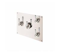 Barber Wilsons Concealed Thermostatic Four Way Control Shower Mixer Valve - PS53C3 Finish: Polished Brass, Tap Head Style: China Lever