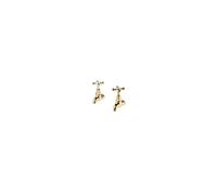 Barber Wilsons Concealed Wall Mounted Bib Taps (R260) Finish: Weathered Bronze, Shield Under Tap Head: With Shield - 1900s, Tap Head Style: China Leve