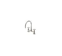 Barber Wilsons Deck Mounted Kitchen Mixer with 8in Swivel Spout R1010 Finish: Inca, Tap Head Style: Crosshead Traditional Washer (full turn), Shield U