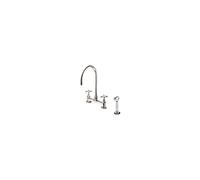 Barber Wilsons Deck Mounted Kitchen Sink Mixer Tap with Increased Size Swivel Spout & Handspray - R1030 Finish: Inca, Tap Head Style: China Lever