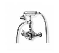 Barber Wilsons Exposed Thermostatic Shower Mixer With Handspray & Cradle - R6002CU Finish: Chrome, Tap Head Style: China Lever