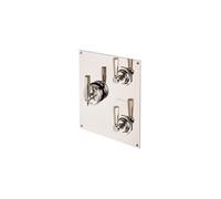 Barber Wilsons Mastercraft Concealed Thermostatic Triple Control Shower Valve with Rectangular Wall Plate Finish: Polished Brass, Tap Head Style: Mas