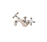 Barber Wilsons Monobloc Basin Mixer Tap With Pop-up Waste - 6470 Finish: Chrome, Tap Head Style: Crosshead Ceramic Disc (1/4 turn), Shield Under Tap H