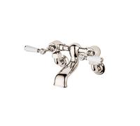 Barber Wilsons Wall Mounted Bath Filler Tap - R3308 Finish: Inca, Tap Head Style: China Lever Ceramic Disc (1/4 turn), Shield Under Tap Head: No Shiel