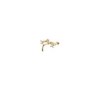 Barber Wilsons Wall Mounted Horizontal Kitchen Sink Mixer Tap - R2020 Finish: Inca, Tap Head Style: Metal Lever Ceramic Disc (1/4 turn), Shield Under