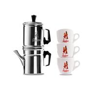 Barbera NEAPOLITAN COFFEE POT 3 CUPS CAN - GROUND COFFEE BLENDS + SET CUPS