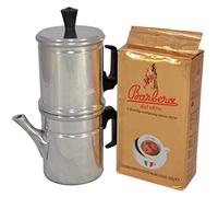 Barbera Neapolitan Moka 3-Cup Silver Aluminium Coffee Pot + 250g Maghetto Ground Coffee