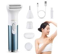 BarberBoss 3-in-1 Electric Razor for Women, Electric Shaver for Women, Portable Rechargeable Lady Shaver, Facial, Arm, Leg, Armpit & Bikini Women's Hair Removal Trimmer, QR-8082