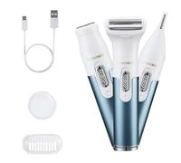 BarberBoss 3-in-1 Electric Women Razors, Bikini Trimmer, Shaver for Women, Rechargeable Lady Shaver for Facial, Arm, Leg, Armpit & Bikini Hair Removal, Portable Women’s Electric Trimmer