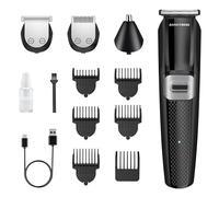 BarberBoss 3-in-1 Mens Grooming Kits, Beard Trimmer Men, Hair Clippers Men, Hair Trimmer Men, Cordless Clippers for Men Haircut, Nose Hair Trimmer for Men QR-6056