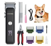 BarberBoss All-in-One Dog Grooming Kit, Dog Clippers Professional for Thick Hair, Dog Clippers Cordless, Cat Clippers for Matted Fur, Pet Grooming Kit, Pet Clippers, Dog Trimmer for Grooming, QR-9089