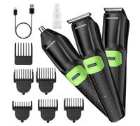 BarberBoss All-in-One Mens Grooming Kits, Beard Trimmer Men, Hair Clippers Men, Hair Trimmer Men, Cordless Clippers for Men Haircut, Nose Hair Trimmer, Face Grooming