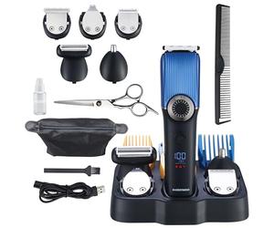 BarberBoss Beard Trimmer for Men, Cordless Hair Clippers & 5-in-1 Grooming Kit for Beard, Nose, Ear & Hair | Waterproof & Rechargeable Trimmer